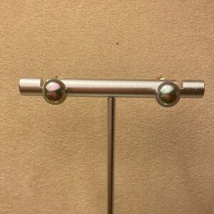 Majorica Grey Simulated Pearl Stud Earrings